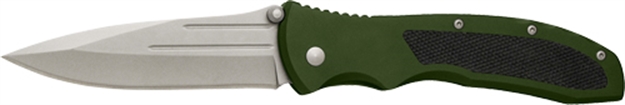 Picture of American Buffalo Knife & Tool Large Liner Lock 3" Plain Edge Blade OD Green/Black<