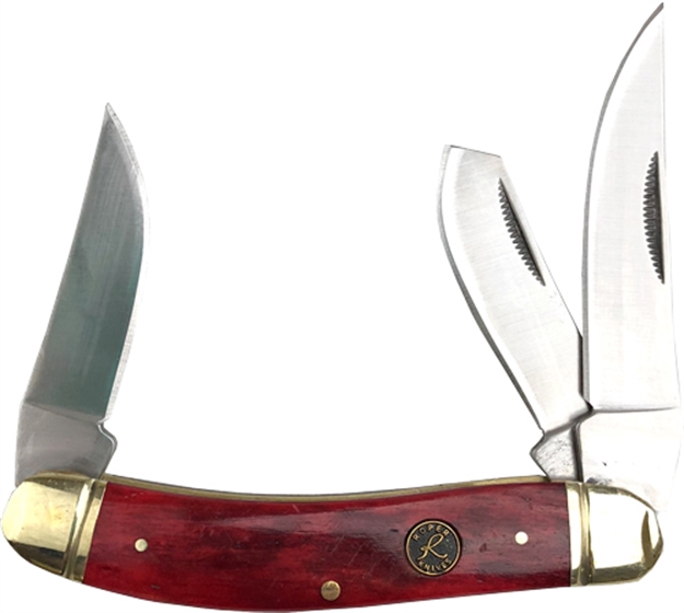 Picture of American Buffalo Knife & Tool Roper Red Bone Sow Belly Stockman 3 Blades Carbon Stl<