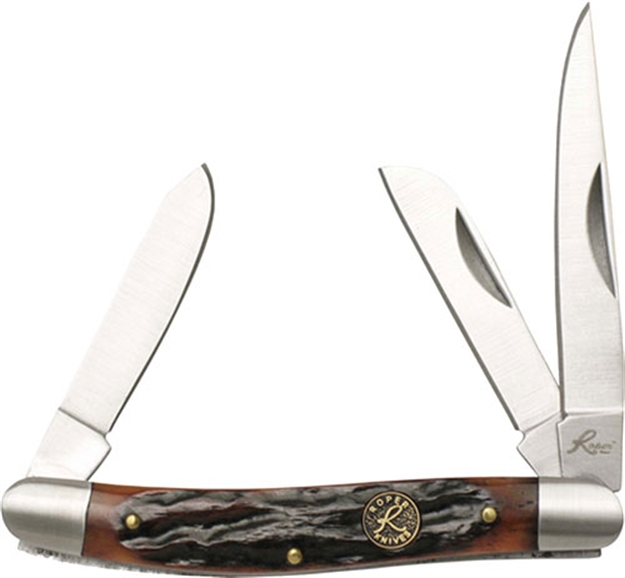 Picture of American Buffalo Knife & Tool Roper Stockman Chaparral Series 2.5" Blade Red Bone! RP0001CRB