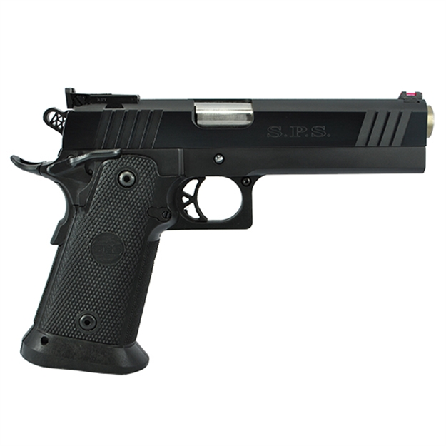 Picture of  Tristar 85675 Sps Pantera 1911 9Mm Luger 18+1, 5" Stainless Steel Barrel, Black Chrome Serrated Steel Slide, Black Steel Frame W/Beavertail, Black Polymer Grip 713780856759