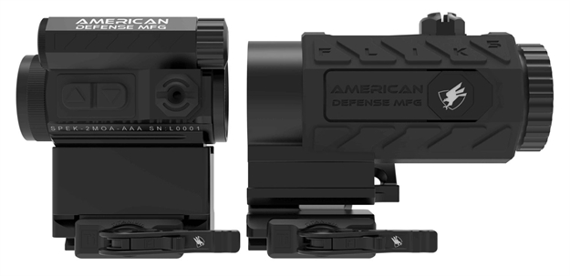 Picture of American Defense Mfg Rdt1lt5x Duo 5  1X 5X 2 Moa Red Dot Black With Lower Third Co-Witness Mount & Titanium Lever