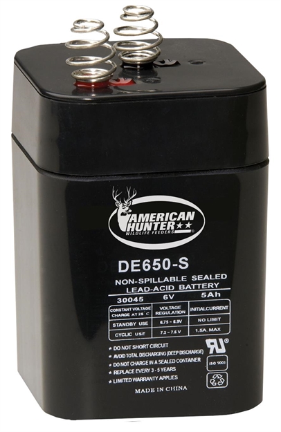 Picture of American Hunter Bl650s 6V, 5 Amp HR Lantern Battery, Spring Top, Clam Pack DE-30053 758365223106