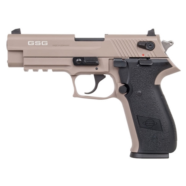 Picture of  Gsg Gerg2210fft Firefly  22 LR 10+1 4" Tan Steel Barrel, Serrated Slide, Zinc Alloy W/Accessory Rail Frame, Black Polymer Grip