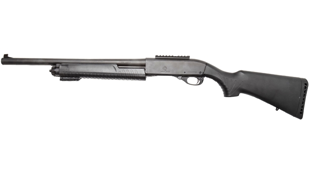 Picture of American Tactical S-Beam Pump Shotgun 12 Ga., 18.5" Bbl, Black Synthetic Stock, Blade Sight, Receiver Includes Rail Attached, 4+1 Rnd ATIGMB3R