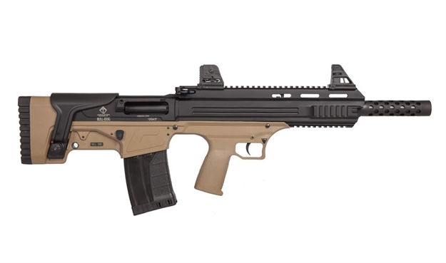 Picture of  Ati Atig20bdt Bulldog  20 Gauge Semi-Auto 3" 5+1 18.50" Black Steel Barrel, Matte Black Aluminum Receiver, Picatinny Mount, Tan Fixed Bullpup Stock
