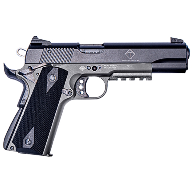Picture of  Ati Gerg1911adopgr Gsg 1911  22 LR 10+1 5" Black Steel Barrel, Black Parkerized Serrated Slide, Gray Polymer Grip 819644029069