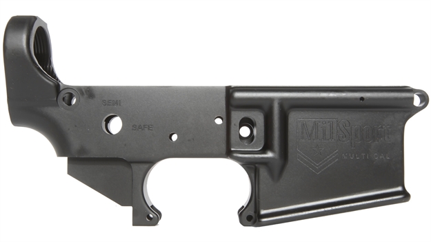 Picture of  Ati Atiglowms Mil-Sport Stripped Lower Multi-Caliber 7075-T6 Aluminum Black Anodized For Ar-15