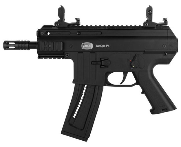 Picture of  Blue Line Solutions 4150060 Tacops PK 22 LR 22+1/110+1 5" Black Anodized Steel Barrel, Picatinny Rail Receiver, Black Aluminum Frame W/Picatinny Rail 689585856648