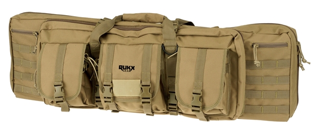 Picture of  Rukx Gear Atict36dgt Tactical Double Gun 36" Water Resistant Tan 600D Polyester W/ Non-Rust Zippers Holds UP TO 2 Rifles