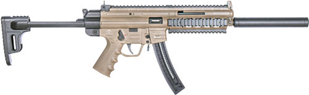 Picture of  Gsg Gsg215gerggsg1622t Gsg-16  Full Size 22 LR 22+1 16.25" Black Tan Polymer Receiver Black Collapsible W/Storage Compartment Stock Right Hand