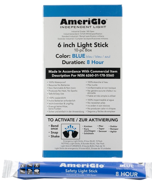 Picture of Ameriglo 608Hb10b 6" 8 Hour Blue Waterproof Light Stick/10 Pack