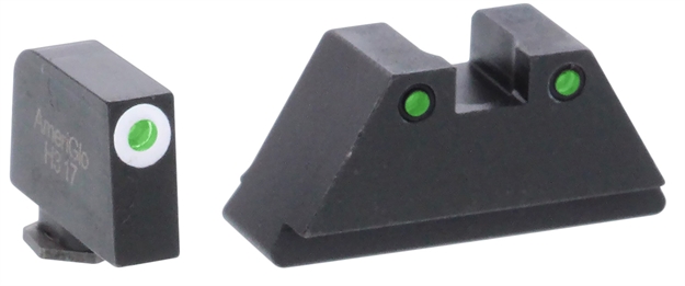 Picture of  Ameriglo Gl152 Optic Compatible Sight Set For Glock  XL Tall Green Tritium White Outline Front Sight-Green Tritium Black Outline Rear Sight