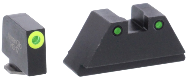 Picture of  Ameriglo Gl252 Optic Compatible Sight Set For Glock  XL Tall Green Tritium Lumigreen Outline Front Sight-Green Tritium Black Outline Rear Sight 644406907008