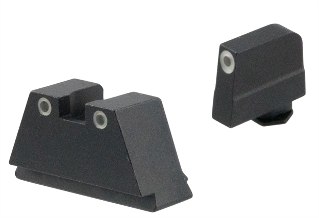 Picture of  Ameriglo Gl349 Optic Compatible Sight Set For Glock  3Xl Tall Green Tritium White Outline Front Sight-Green Tritium White Outline Rear Sight 644406910619