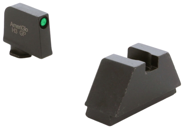 Picture of  Ameriglo Gl810 Optic Compatible Sight Set For Glock  2Xl Tall Green Tritium Black Outline Front Sight-Black Rear Sight 644406911449