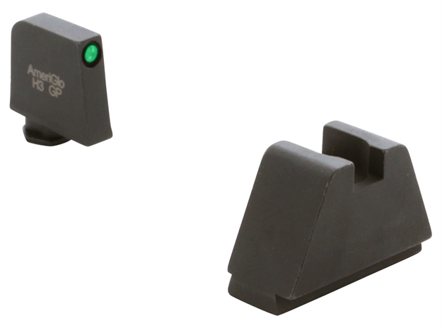 Picture of  Ameriglo Gl812 Optic Compatible Sight Set For Glock  Black | 5Xl Tall Green Tritium With Black Outline Front Sight 5Xl Tall Black Rear Sight