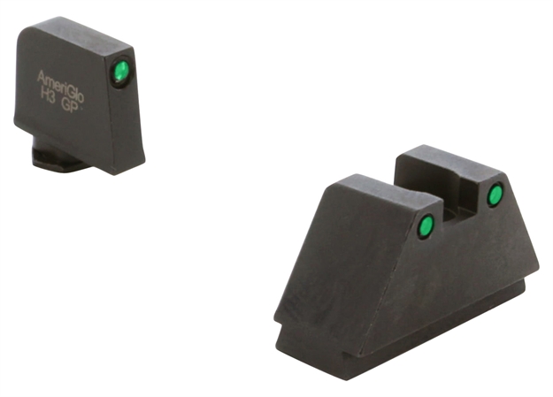 Picture of  Ameriglo Gl815 Optic Compatible Sight Set For Glock  3Xl Tall Green Tritium Black Outline Front Sight-Green Tritium Black Outline Rear Sight
