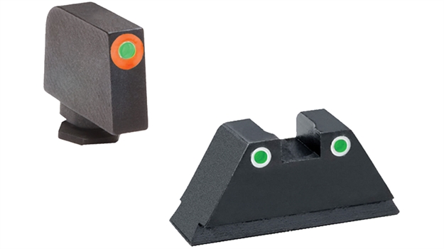 Picture of Ameriglo Gl331 Optic Compatible Sight Set For Glock  XL Tall Green Tritium Orange Outline Front Sight-Green Tritium White Outline Rear Sight GL-331