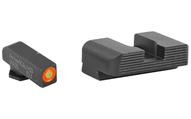 Picture of Ameriglo Gl433 Protector Sight Set For Glock  Green Tritium Orange Outline Front Sight-Black Serrated Rear Sight GL-433 644406903246