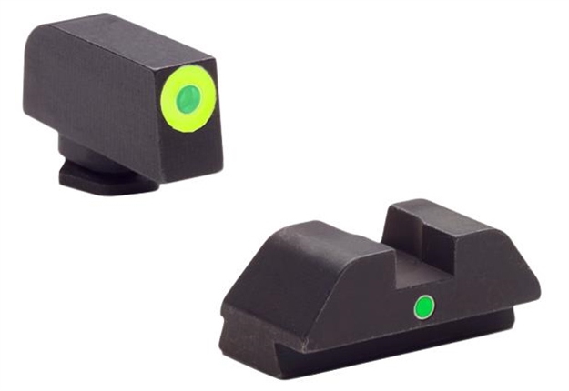Picture of Ameriglo Gl305 I-Dot Sight  Set For Glock  Green Tritium Lumigreen Outline Front Sight-Green Tritium Rear Sight GL-305