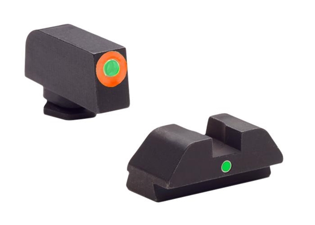 Picture of  Ameriglo Gl205 I-Dot Sight  Set For Glock  Green Tritium Orange Outline Front Sight-Green Tritium Rear Sight 644406909316