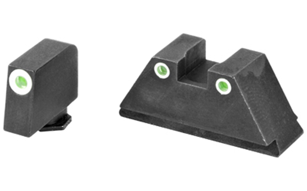 Picture of Ameriglo Gl329 Optic Compatible Sight Set For Glock  XL Tall Green Tritium White Outline Front Sight-Green Tritium White Outline Rear Sight GL-329 644406902294