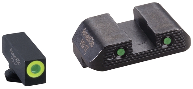 Picture of Ameriglo Gl822 Trooper Sight Set For Glock  Green Tritium Lumigreen Outline Front Sight-Green Tritium Black Outline Rear Sight GL-822