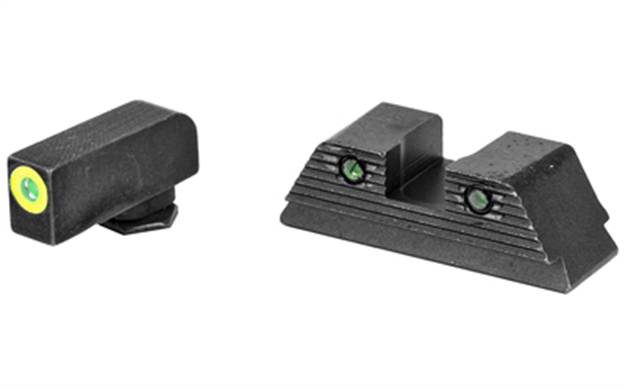 Picture of Ameriglo Gl821 Trooper Sight Set For Glock  Green Tritium Lumigreen Outline Front Sight-Green Tritium Black Outline Rear Sight GL-821