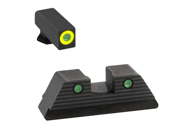 Picture of Ameriglo Gl819 Trooper Sight Set For Glock  Green Tritium Lumigreen Outline Front Sight-Green Tritium Black Outline Rear Sight GL-819