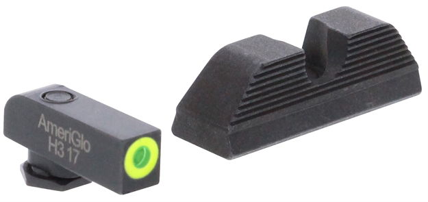 Picture of Ameriglo Gl354 Protector Sight Set For Glock  Green Tritium Lumigreen Outline Front Sight-Black Serrated Rear Sight GL-354 644406904717