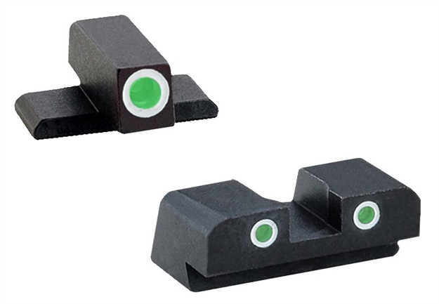 Picture of Ameriglo Xd191 Classic Tritium Sight Set For Springfield Armory XD  Green Tritium White Outline Front Sight-Green Tritium White Outline Rear Sight XD-191 644406901501
