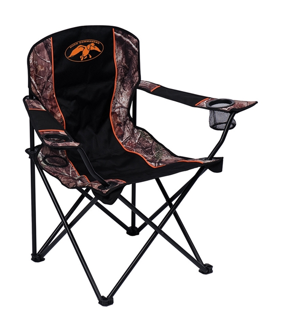 Picture of Ameristep Duck Commander Folding Chair, Powder-Coated Steel Frame, Drink Holders, 300 Lbs Capacity, Camo/Black