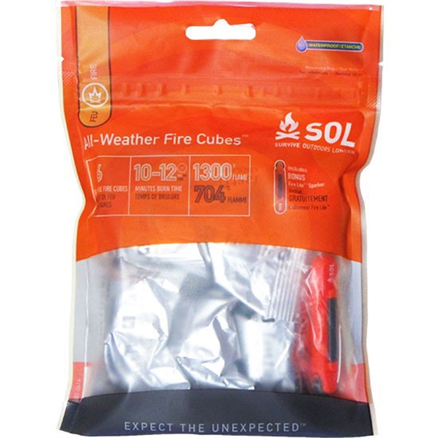 Picture of Amk Sol All-Weather Fire Cubes W/ Fire Lite Striker (6 Cubes)