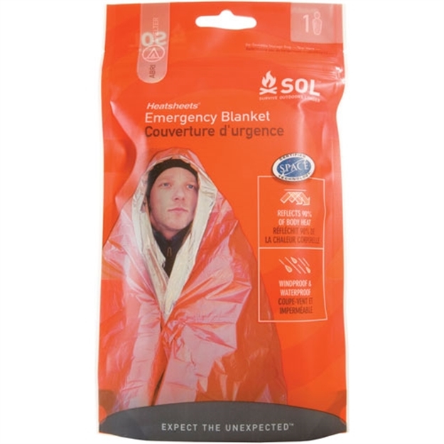 Picture of  Survive Outdoors Longer 01401222 Sol Emergency Blanket Warmth Waterproof Orange Metalized Polyethylene