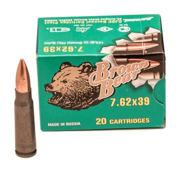 Picture of Ammo, Brown Bear, Ab7622fmj, 7.62X39, 123 Gr., Fmj, 20Rd Per Box