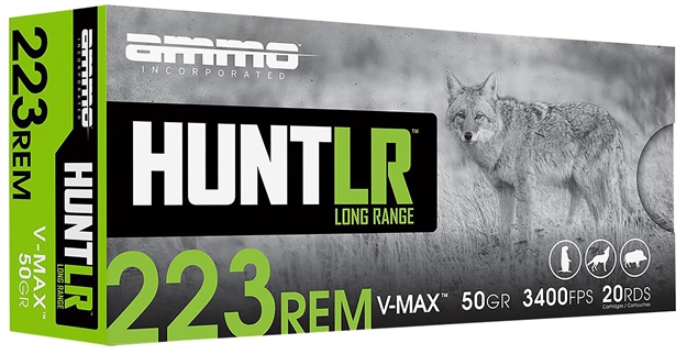 Picture of  Ammo Inc 223050Vmxa20 Hunt Long Range 223Rem 50Gr V-Max 20 Per Box/10 Case