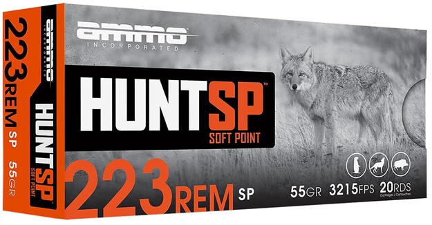 Picture of  Ammo Inc 223055Spa20 Hunt  223Rem 55Gr Soft Point 20 Per Box/10 Case