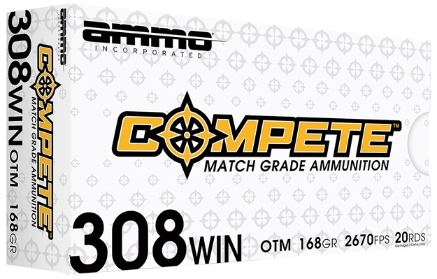 Picture of Ammo Inc 308168Bthpa20 Compete  308Win 168Gr Boat Tail Hollow Point 20 Per Box/10 Case 308168BTHP-A20 818778021246