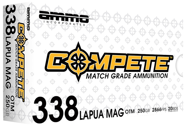 Picture of  Ammo Inc 338Lm250bthpa20 Compete  338Lapuamag 250Gr Open Tip Match 20 Per Box/10 Case