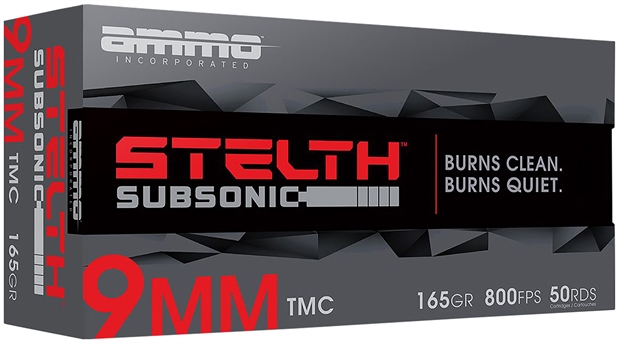 Picture of Ammo Incorporated Inc 9Mm Luger 165Gr Tmc Stealth Subsonic 50Rd 20Bx/Cs 9165TMCSTL