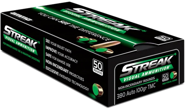 Picture of Ammo Inc 380100Tmcstrkgrn50 Streak Visual (Green)  380Acp 100Gr Total Metal Case 50 Per Box/20 Case 380100TMC-STRK-GRN-5