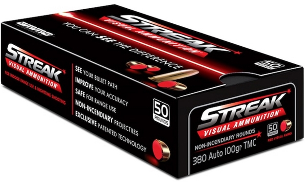 Picture of Ammo Inc 380100Tmcstrkred50 Streak Visual (Red)  380Acp 100Gr Total Metal Case 50 Per Box/20 Case 380100TMC-STRK-RED-5