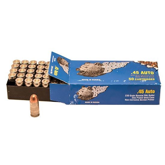 Picture of Ammo, Silver Bear, As45fmj, 45 Acp, 230 Gr., Fmj, 50Rd Per Box, 500Rd Per Case, 10 Boxes Per Case