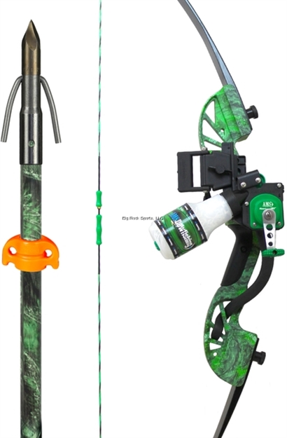 Picture of Ams Water Moc Recurve Bow Kit - Right Hand, Includes Retreiver Tnt, Tidal Wave Rest, Green Chaos Arrow & String Things B705-MOC-RH