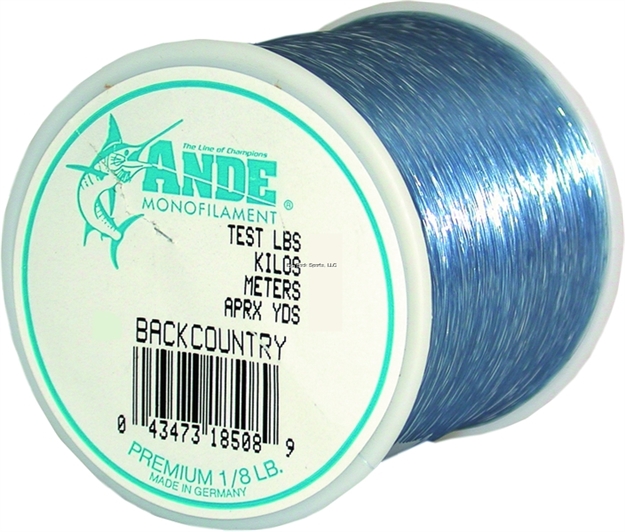 Picture of Ande Back Country Mono Line 1/8Lb Spool 15Lb 375Yds Blue