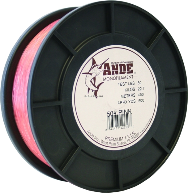 Picture of Ande Premium Mono Line 1/2Lb Spool 50Lb 500Yds Pink