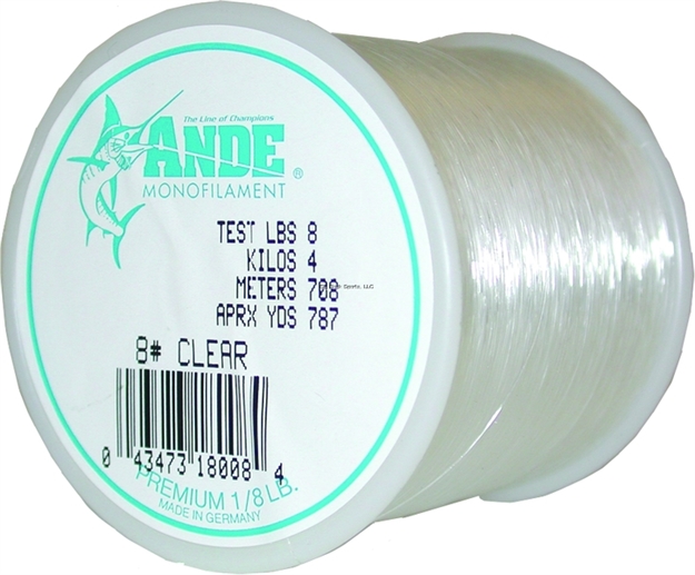 Picture of Ande Premium Mono Line 1/8Lb Spool 8Lb 787Yds Clear