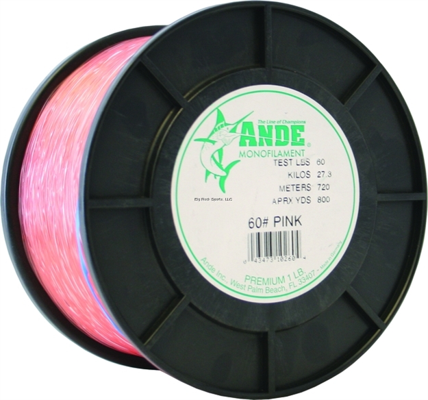 Picture of Ande Premium Mono Line 1Lb Spool 60Lb 800Yds Pink