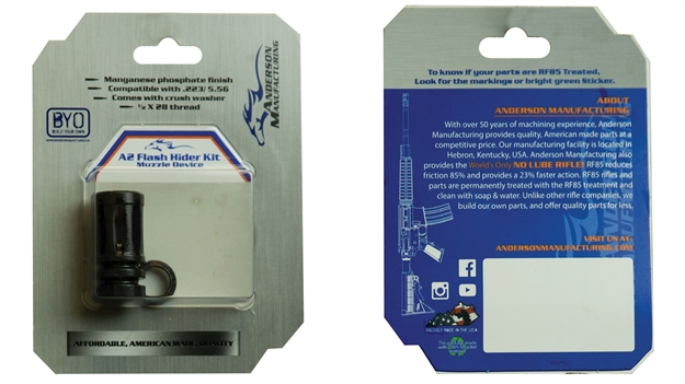 Picture of Anderson G2k031a0000p Flash Hider A2 1/2-28 Threads 5.56X45mm Nato G2-K031-A000-0P