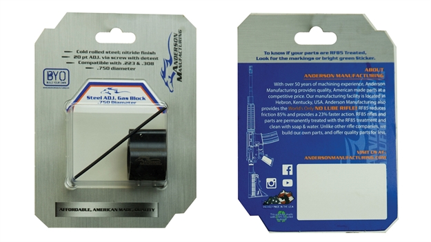 Picture of Anderson G2l054d0000p Low Profile Gas Block Adjustable .750 Nitride Steel Adjustable Version G2-L054-D000-0P 712038921614